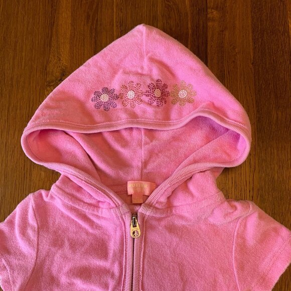 BUTTER Super Soft Girls Summer Romper 4T 3-4 Pink Sparkly Terry Cloth Playsuit - Picture 3 of 8